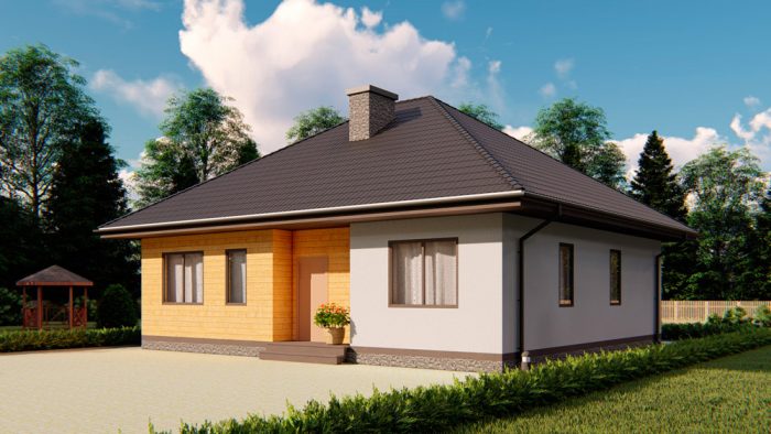 Проект одноэтажного дома 100 кв м D273