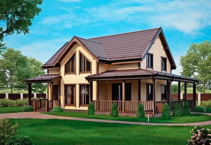 Проект каркасного дома с мансардой N15 DK Проект каркасного дома с мансардой N15 DK