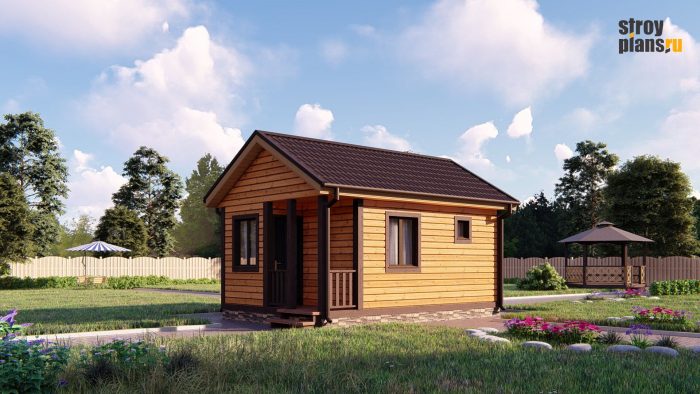 Проект бани 6 на 4 из клееного бруса – BB-2 Проект бани 6 на 4 из клееного бруса – BB-2