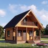 Проект дома из бруса 6х6 с террасой и балконом DB-33