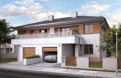 Проект двухэтажного дома на 2 семьи DD09