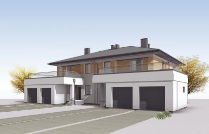 Проект двухэтажного дома на 2 семьи DD10