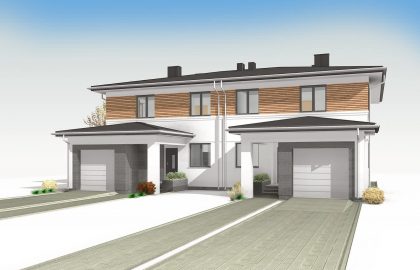 Проект двухэтажного дома на 2 семьи DD15