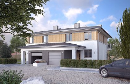 Проект двухэтажного дома на 2 семьи DD16