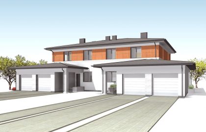 Проект двухэтажного дома на 2 семьи DD19