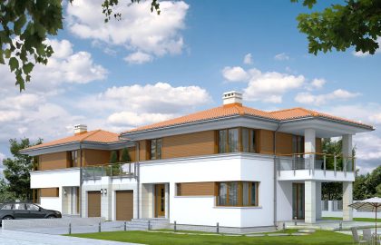 Проект двухэтажного дома на 2 семьи DD22