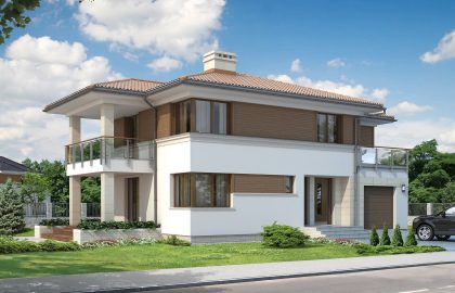 Проект двухэтажного дома DD23