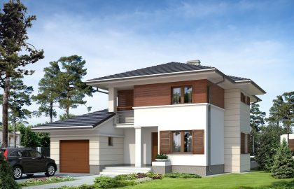 Проект двухэтажного дома DD27