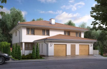 Проект двухэтажного дома на 2 семьи DD34