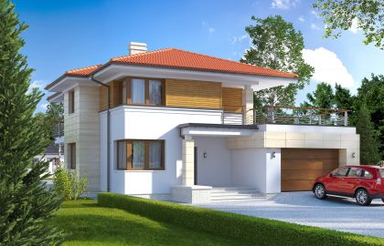 Проект двухэтажного дома DD35