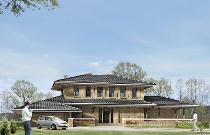 Проект двухэтажного дома DD38