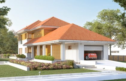 Проект двухэтажного дома DD43