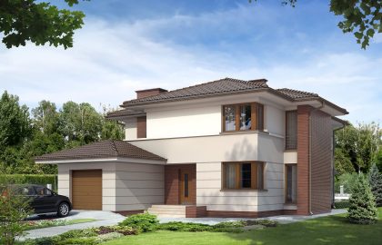 Проект двухэтажного дома DD44