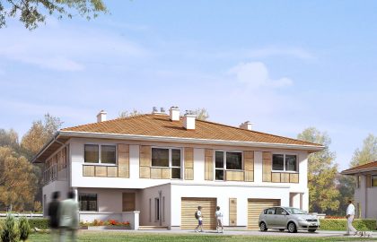 Проект двухэтажного дома на 2 семьи DD45