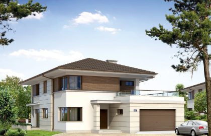 Проект двухэтажного дома DD49