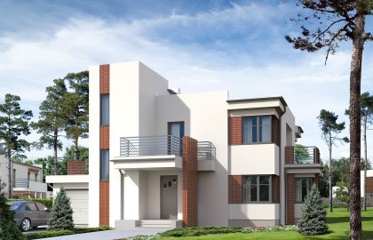 Проект двухэтажного дома DD50