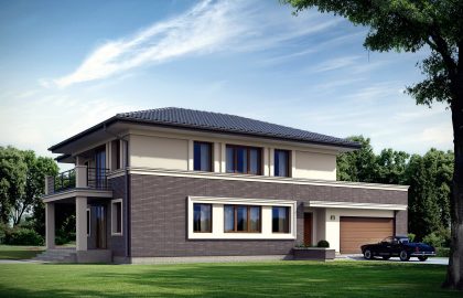 Проект двухэтажного дома на 2 семьи DD52