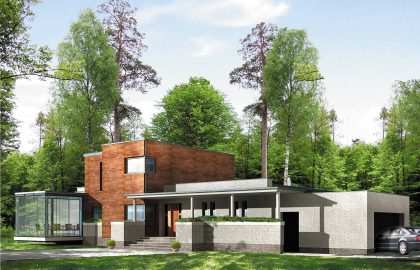 Проект двухэтажного дома DD54