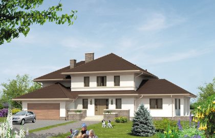 Проект двухэтажного дома на 2 семьи DD55