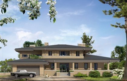 Проект двухэтажного дома DD56