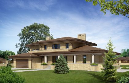 Проект двухэтажного дома DD57