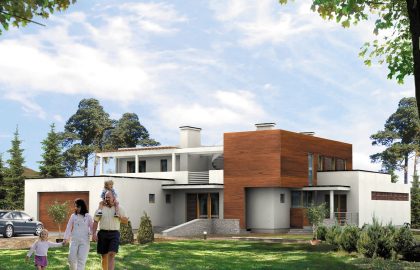 Проект двухэтажного дома DD61