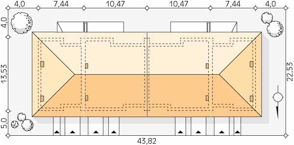 Проект двухэтажного дома на 4 семьи DD69 Проект двухэтажного дома на 4 семьи DD69