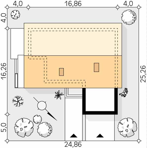 Проект одноэтажного дома OD103 Проект одноэтажного дома OD103