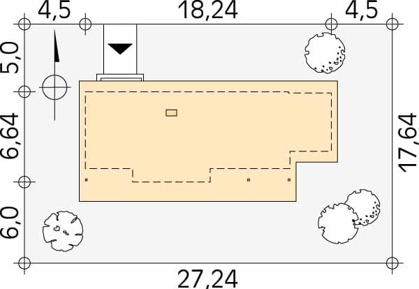Проект одноэтажного дома OD34 Проект одноэтажного дома OD34