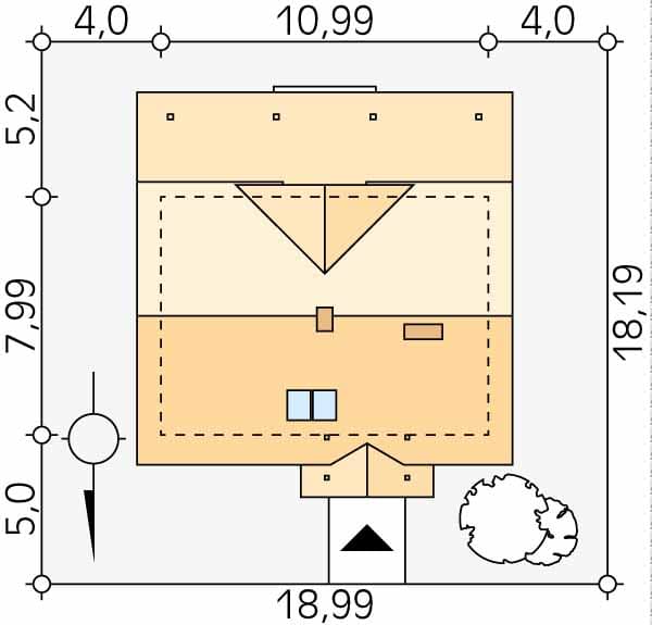 Проект дома с мансардой MD121 Проект дома с мансардой MD121