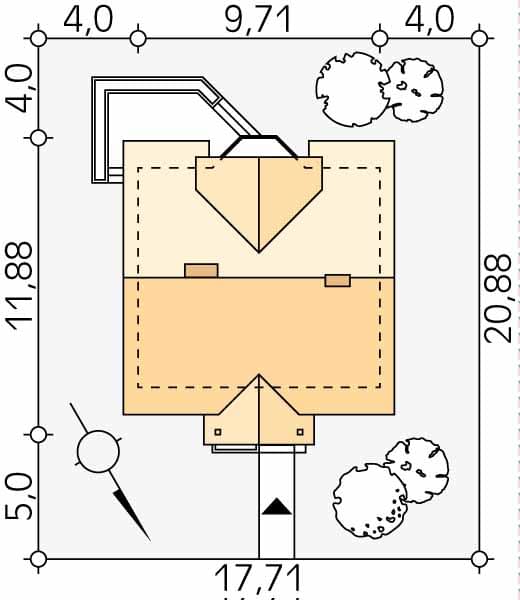 Проект дома с мансардой MD155 Проект дома с мансардой MD155