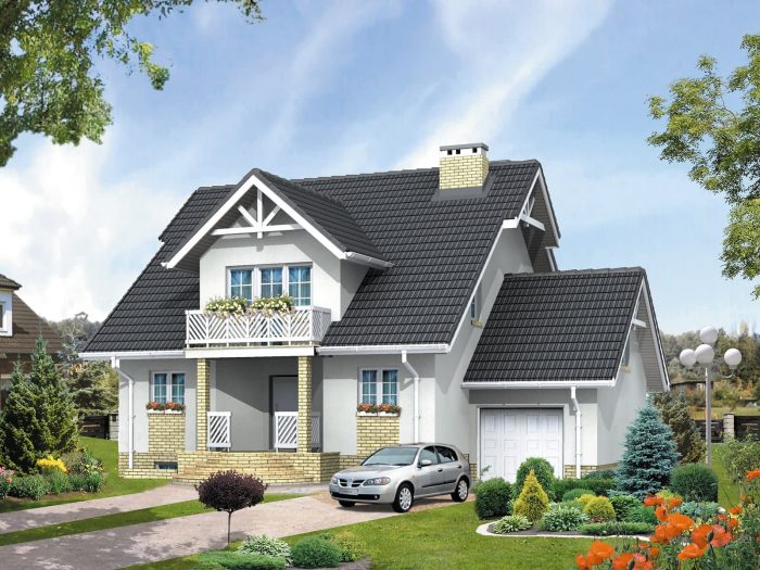 Проект дома с мансардой и цокольным этажом MD295 Проект дома с мансардой и цокольным этажом MD295