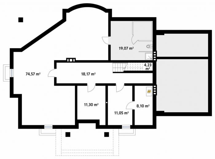 Проект дома с мансардой и цокольным этажом MD360 Проект дома с мансардой и цокольным этажом MD360