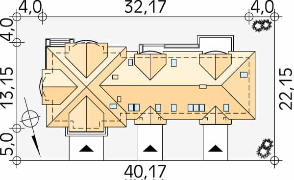 Проект дома с мансардой с 3 входами MD364 Проект дома с мансардой с 3 входами MD364