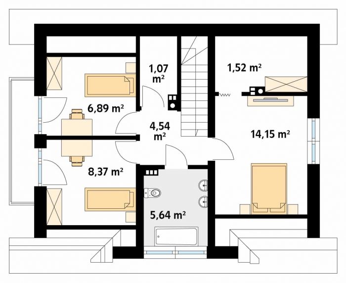 Проект дома с мансардой MD91